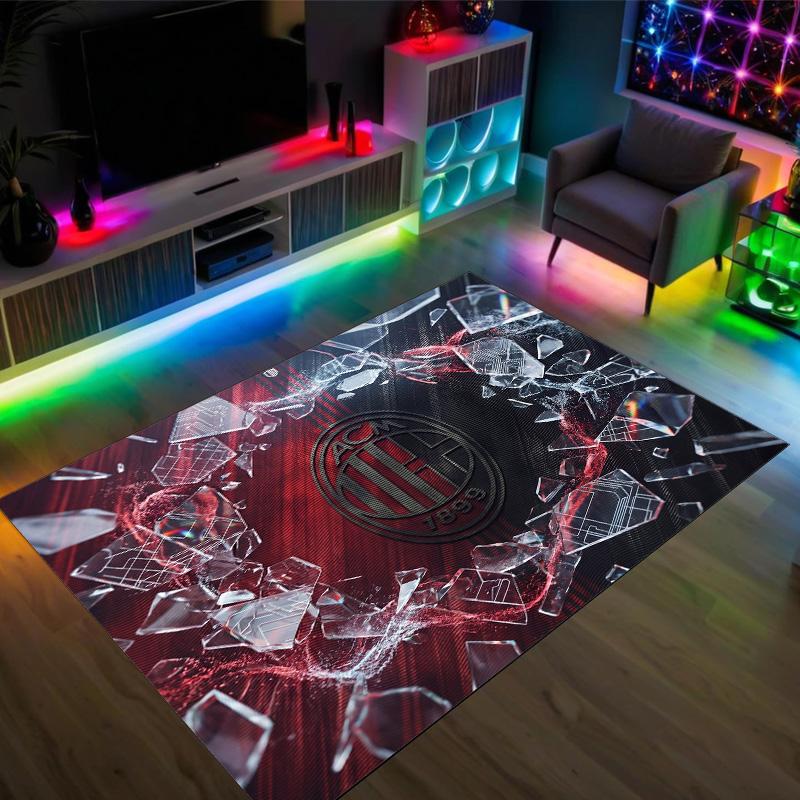 Дизайн AC Milan Кристальный Велюровый Ковер Уютный Не?Нескользящий ковер с принтом для спальни, гостиной, прихожей