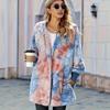 New Plush Tie-dyed Cardigan for Winter and Autumn