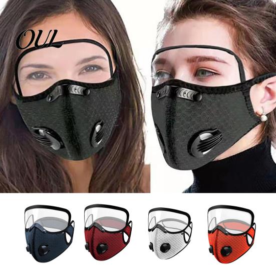 Face Protection Guard Cycling Mask with Eye Shield, Breathing Valve, Lightweight Windproof Dust-proof Adjustable Goggle Protective Breathable