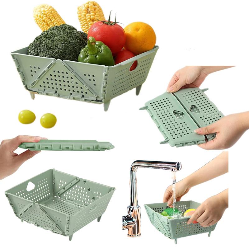 Утолщенные складные многофункциональные дуршлаги и сито для кухни, складная корзина для мытья, хранения и сушки пасты