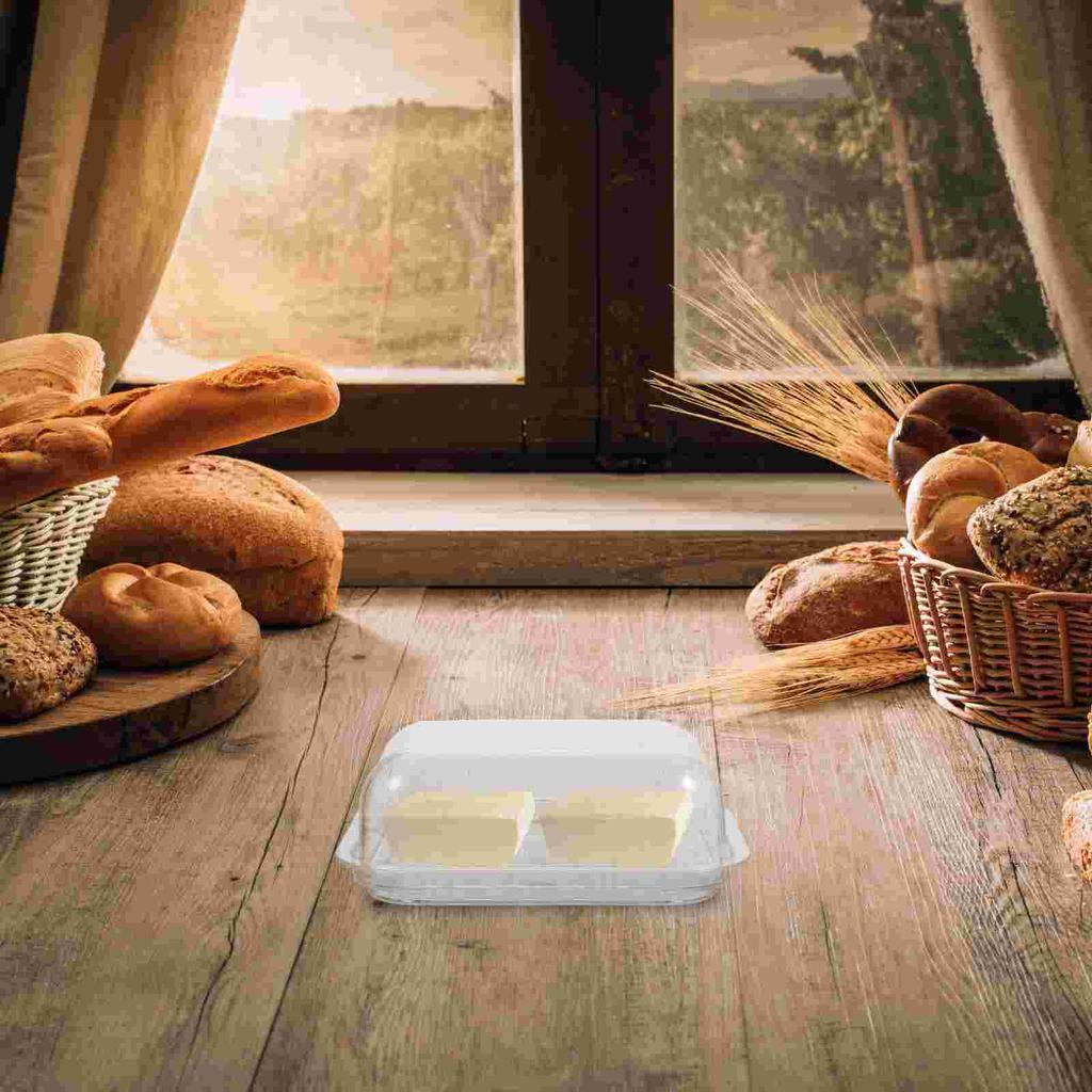 Food Containers with Lids Butter Box Dish Home Tableware Restaurant Household Cover