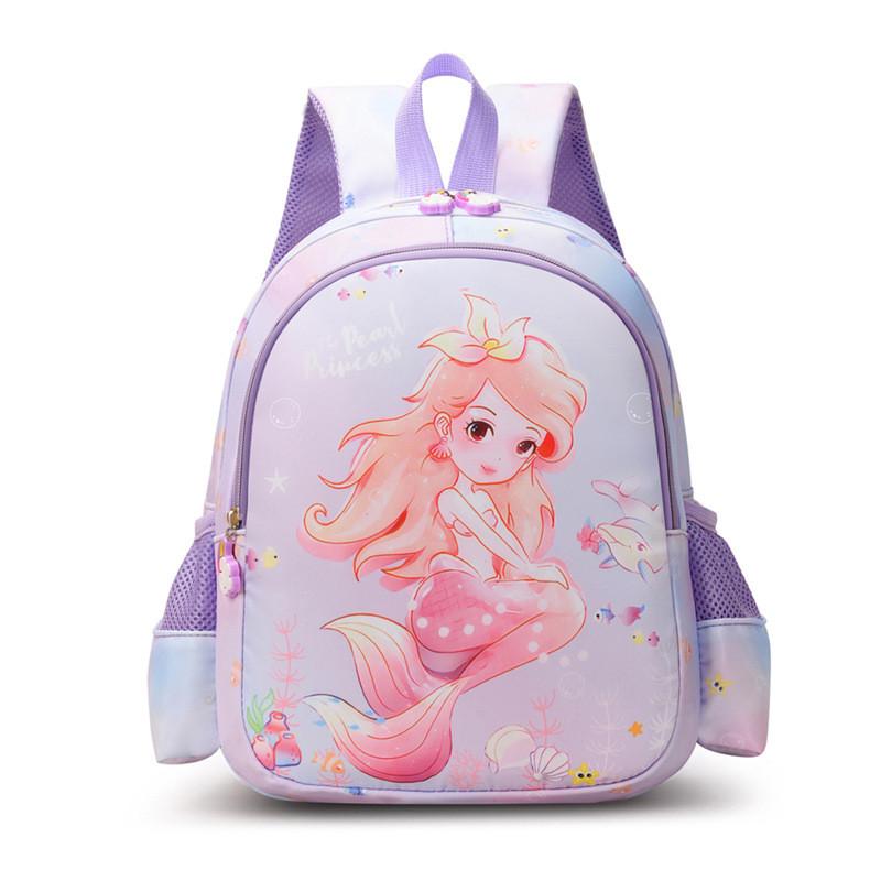 Shell Dolphin Mermaid Backpack Childrens Cartoon Bag Zipper Large Capacity