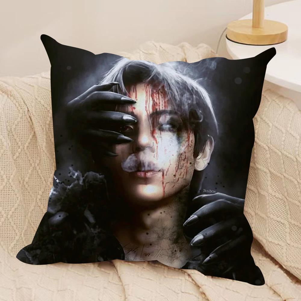 DDPR Ian Saint Cushion Cover Silky Short Plush DoubleSided Printed Pillow Case for Sofa All Seasons Home Decor Gift