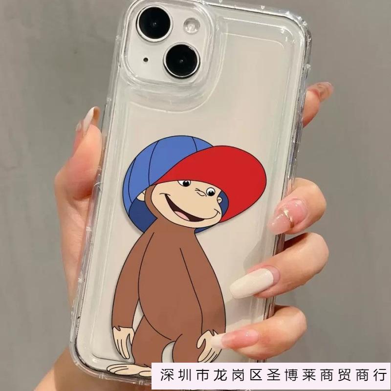 Чехол monkey для телефона Apple 16promax 15plus14 прозрачный 13 с подушкой безопасности 12 Европа и Америка 11