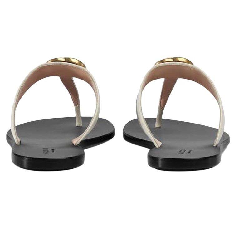 Gucci Кожаные сандалии с пряжкой Double G 497444 A3N00 9022