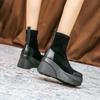 Fashion Autumn Boots Women Shoes Woman Botas Fashion Round Toe Ankle Boots Winter Elastic Black Comfortable Botines Chelsea Botas Femme