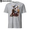 Уникальная английская футболка с викингом-бульдогом | Футболка унисекс с коротким рукавом | Подарок для любителя собак