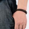 Vintage Braided Leather Bracelet Men'S Fashion Stainless Steel Bracelet Titanium Steel Bracelet Jewelry