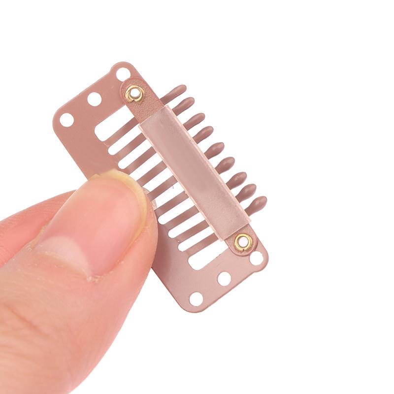 10 шт. Защелкивающиеся клипсы для париков с 9/10 зубцами, Портативные металлические защелкивающиеся заколки для волос для аксессуаров для наращивания волос, Инструмент10 шт. Клипсы для наращивания волос