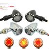 Motorcycle LED Black/Chrome Bullet Flashing Brake Blinker Light Turn Signal Indicator Lamp For Harley Cruiser Chopper VT400 750