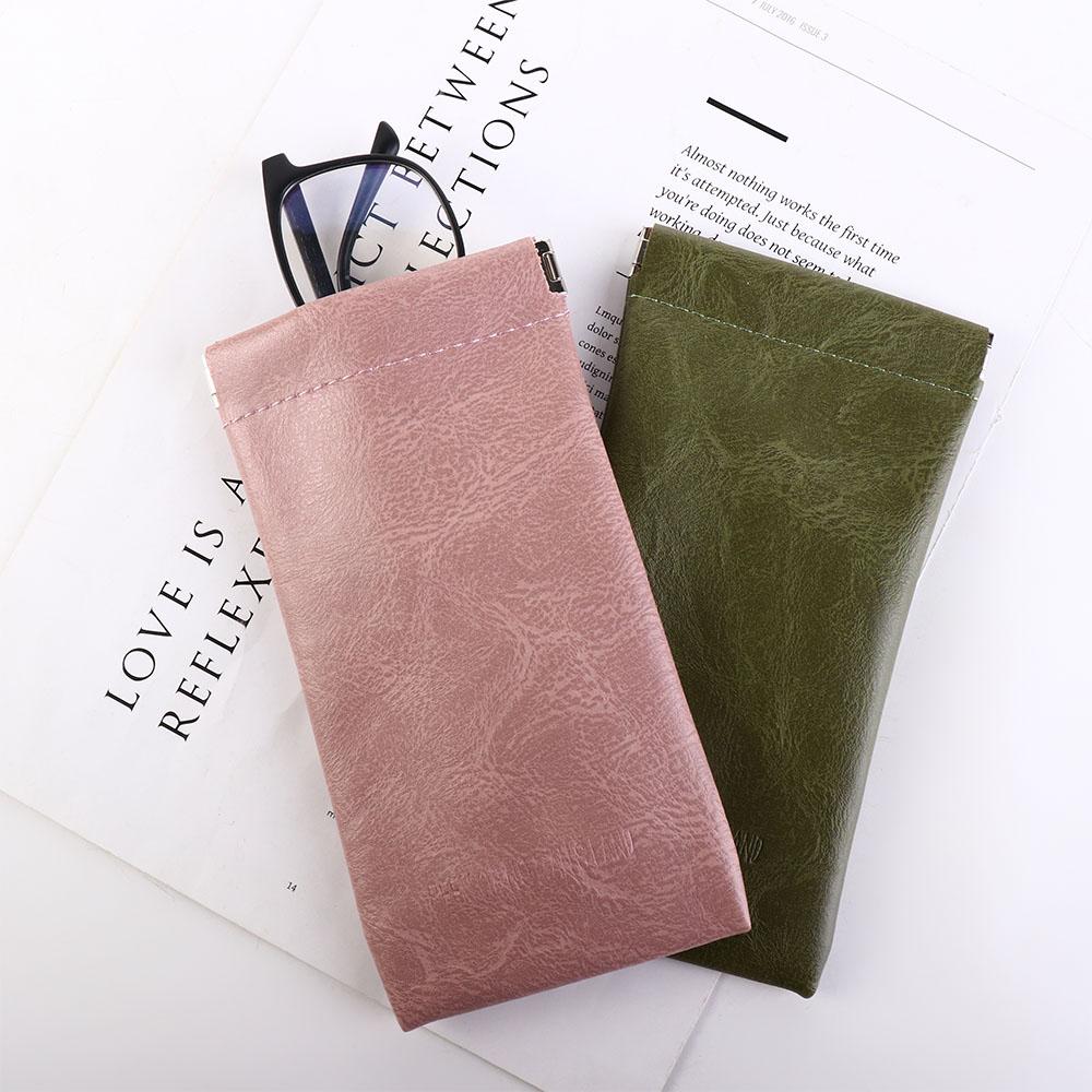 Glasses Holder Letter PU Leather Glasses Case Cosmetic Bag Small Coin Purse Sunglasses Storage Bag