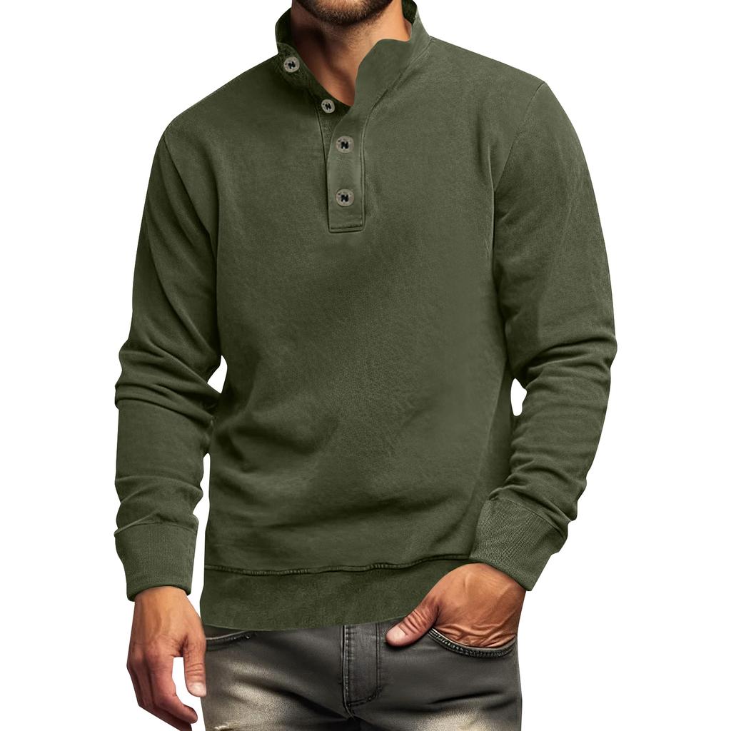 Men's Solid Color Shirt Plus Men's Long Sleeved T-shirt Minimalist Sweatshirt