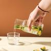 1Set Large-capacity Stripe Drinking Cup Juice Jug Set Glass Bottle Pitcher Transparent