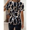 Fashion Casual Printed V-neck Top T-shirt for Women