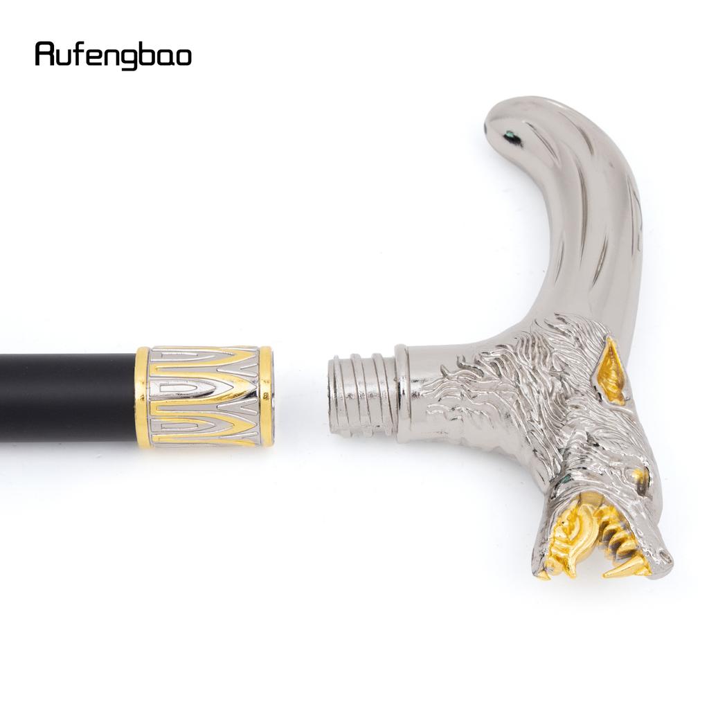 Золотая Белая Голова Волка Кусающая Трость для Ходьбы Модная Декоративная Трость Джентльмен Элегантная Косплей Трость Набалдашник Посох 93см