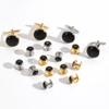 High-End Cat's Eye Cufflink Set for Men and Women - French Style Suit and Shirt Accessories