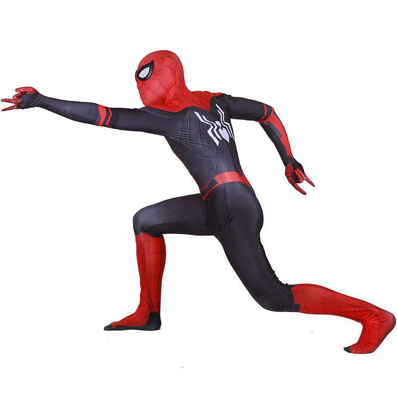 High Quality Spidermans Costume Fancy Dress Adult And Children Halloween Costume Red Black Spandex Cosplay Clothing