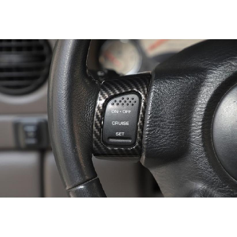 Carbon Fiber Steering Wheel Control Switch Trim Cover for Jeep Liberty 1999-2007