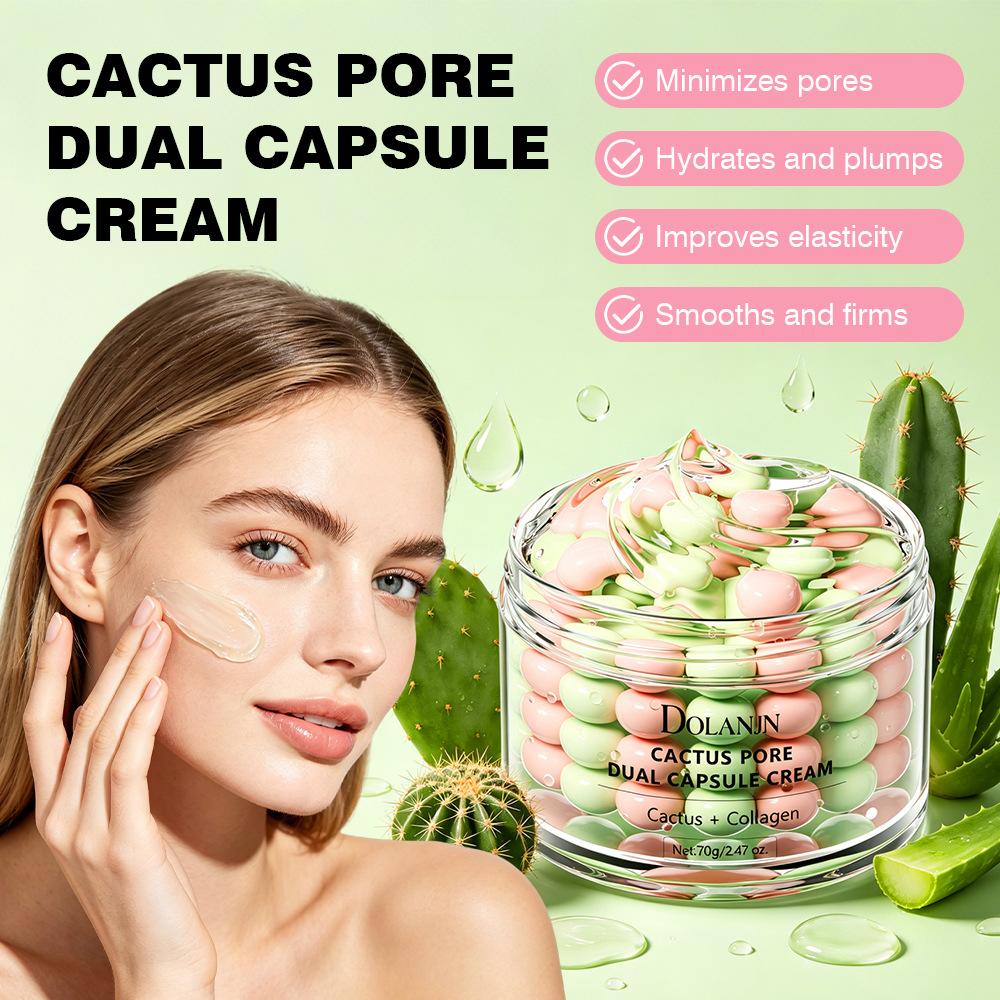 Collagen essence cream, two-tone meatballs, cactus pore dual-effect capsule cream, moisturizing and nourishing cream