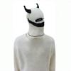 Halloween Funny Mask Knitted Little Devil Corner Cover Sewn Smiley Face Personalized Hat Autumn and Winter Warm Wool Hat