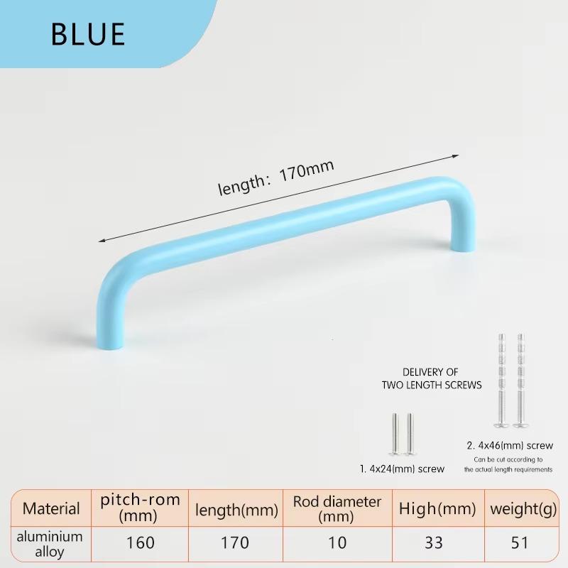 Kitchen Cabinet Handles for Children's Drawers Wardrobe Door Knobs Colourful Small Handle Orange Green Blue Pink White