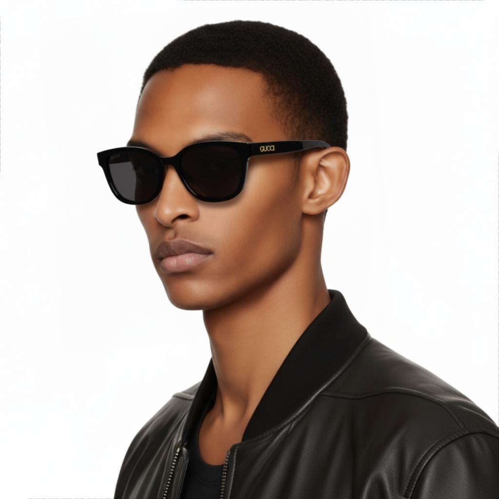 Gucci Original Design Acetate Round Sunglasses Men sunglasses Black GG1797SK-001