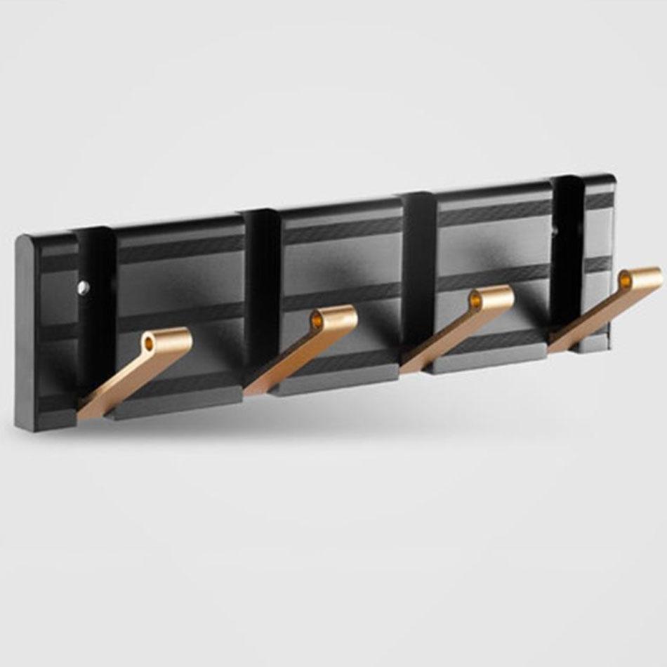 Невидимый складной настенный крючок, черный, серебристый, золотой, алюминиевый, для прихожей, ванной, туалета, двери, для хранения одежды и полотенец 1 2 3 4 5 6 Крючки