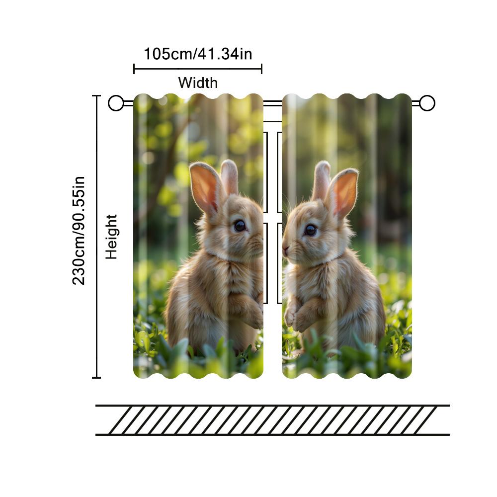 2 шт., фильтрующие шторы (исключая удилища, неподвижный, без батареек) Говорящие кролики для использования в спальнях и гостиных