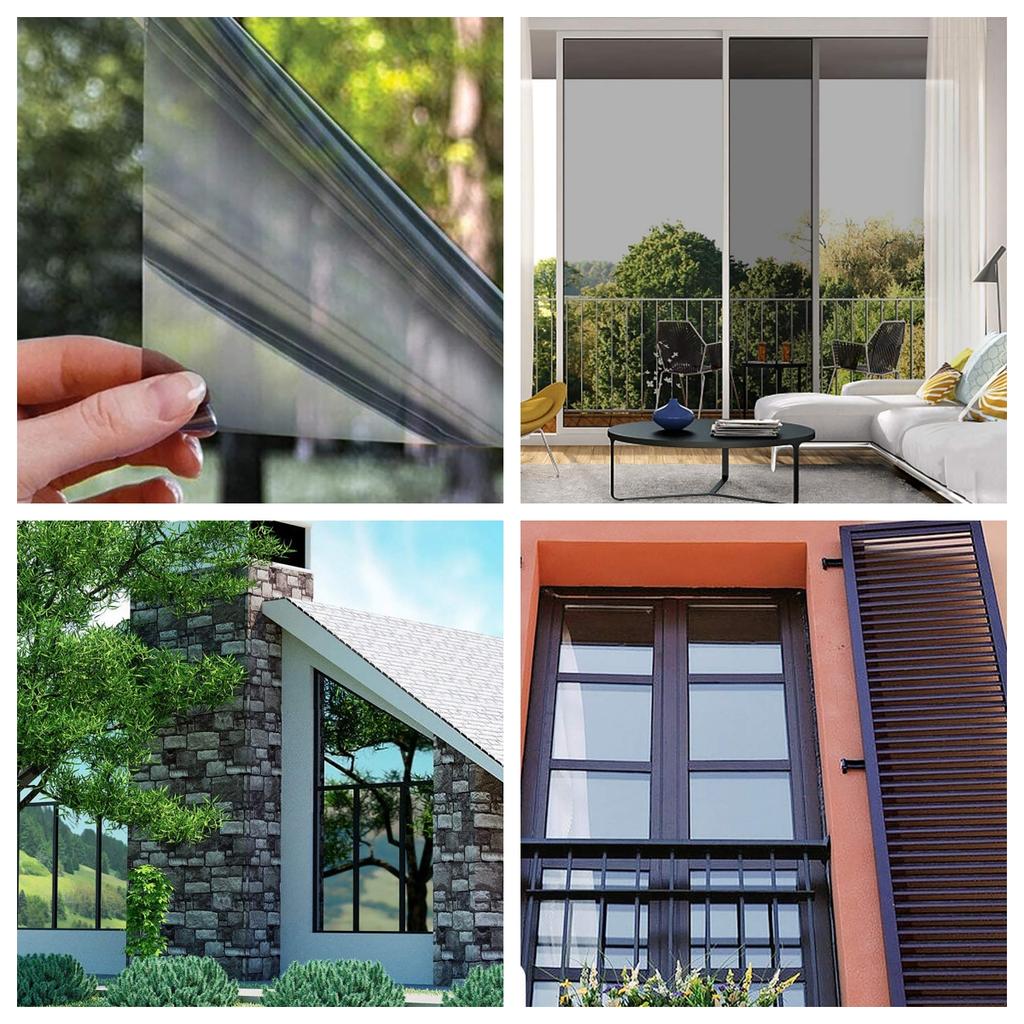 Широкая 70/80/90 см зеркальная солнцезащитная тонировка для окон, солнцезащитная, теплозащитная, серебристые виниловые наклейки в рулонах, солнцезащитные пленки для окон