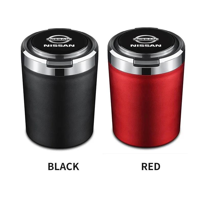 Car Cigarette Ashtray Cup With Lid With LED Light For Nissan X-trail Qashqai Note Juke Sentra Patrol Navara Micra Leaf Almera
