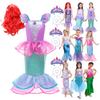 Little Mermaid Princess Costume For Girls Kids Cosplay Dress +wig+accessories Outfits Children Halloween Carnival Birthday Party Clothes