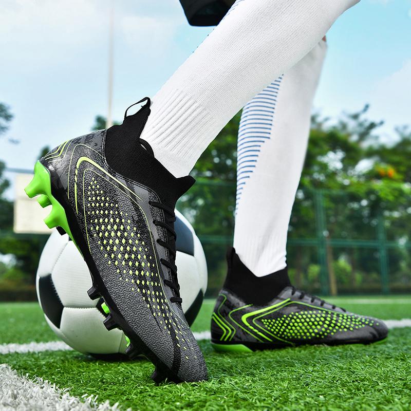 Men's Large Size Football Boots 34-46 Men's/Children's High-top Short-nailed Outdoor Anti-slip Football Boots