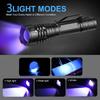 395nm UV Flashlight Blacklight Zoomable USB Rechargeable UV Light Ultraviolet Flashlight for Pet Urine Detector Resin Curing