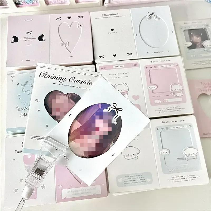 30 шт. INS Aesthetics Cute Dog Cat Hollow Window Folding Back Card Kpop 3-дюймовая фотокарточка DIY Decor Packaging Fixed Card