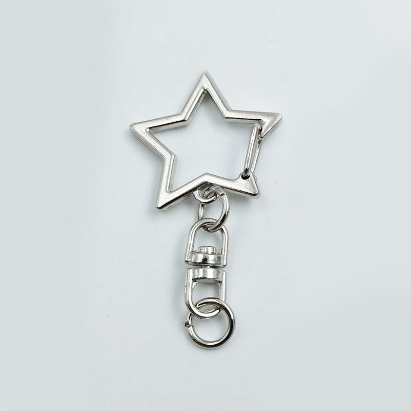 20 шт. Карабин-клип для ключей в форме звезды с пружинным зажимом и цепочкой, подвесная пряжка, открытое соединительное кольцо и металлический поворотный карабин для изготовления ювелирных изделий своими руками