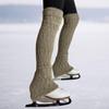 Figure Skating Leg Warmers Socks Soft Keep Warm High Footless Knit Long