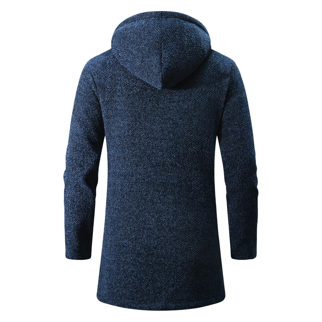 Men's Sweaters Coat Autumn Winter New Warm Zipper Medium Long Velvet Cardigan Sweaters Man Casual Knitwear Plush Sweatercoat Mens Clothes