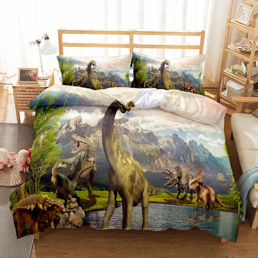 World Dinosaurs Children Duvet Cover Set EU Single Double King US Twin Full Queen Size  Bed Linen Set