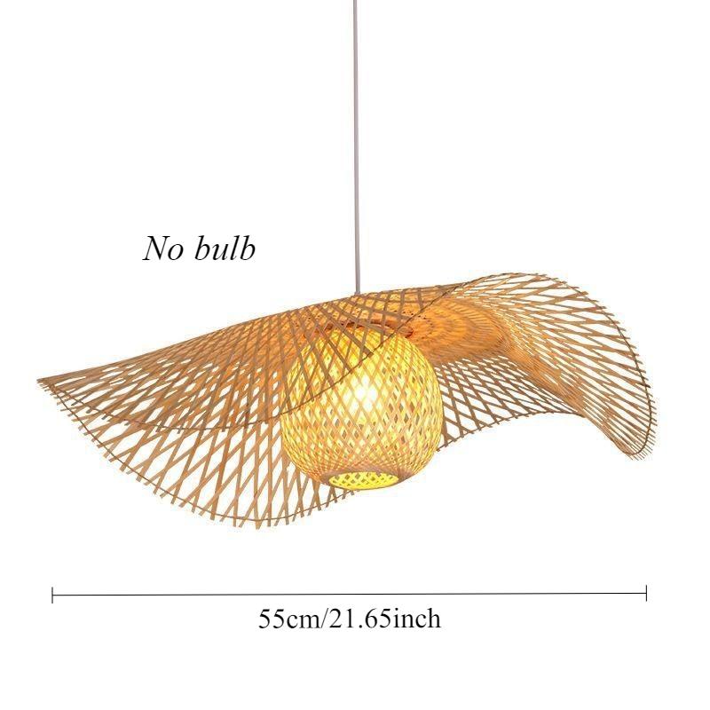 E27 Bamboo Hand Woven Chandelier Multi-size Shade Pendant Light Handmade Hanging LED Bamboo Lamp for Home Decoration