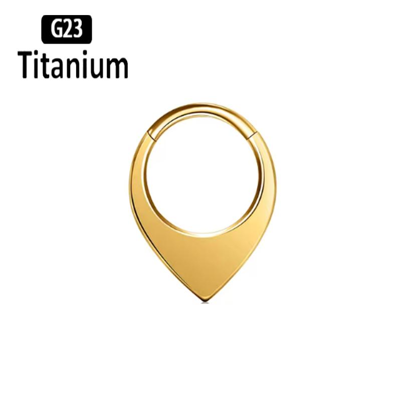 Титан G23 Высокое качество Капля воды Пирсинг септума Кликер Кольца для носа 16G Сегмент Трагус Хрящ Дейт Серьги-кольца Циркон
