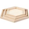 Wooden Hexagonal Frames - 3 Pcs - 21, 26 and 31 Cm - Brown Color - For Adults - Study Level