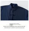 Men's Chinese Style Long-Sleeve Tang Suit Set with Frog Buttons - Retro Tea & Tai Chi Two-Piece
