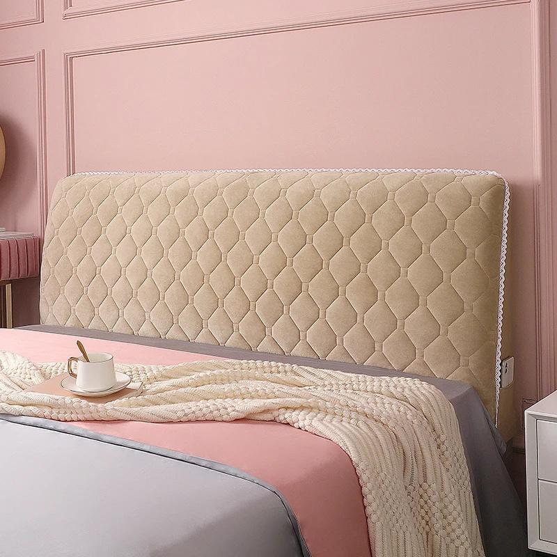 Bed Headboard Cover All Inclusive Bedside Bed Head Cover Warm Soft Bed Anti-Dust Cover Thicken Head Back Protector