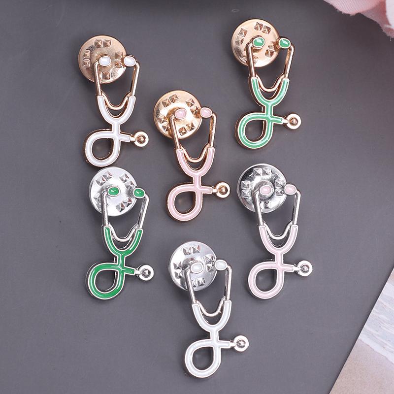 1Pcs Stethoscope Brooch Pin Doctor Nurse Collar Lapel Button Badge Medical Gift