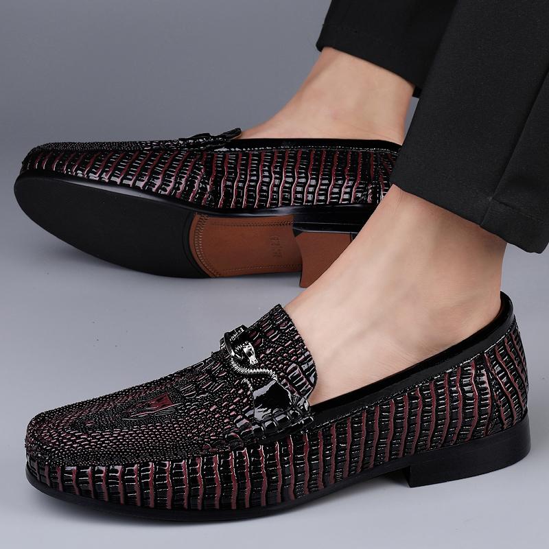 Luxury Brand Genuine Leather Men Shoe Soft Crocodile Style Moccasins Mens Loafers Comfort Male Flats 2024 Driving Business Shoes