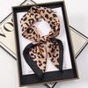 New Luxury Brand Leopard Print Designer Scarf Women 70x70cm Square Silk Scarves Bandana Neckerchief Shawl Small Hair Band