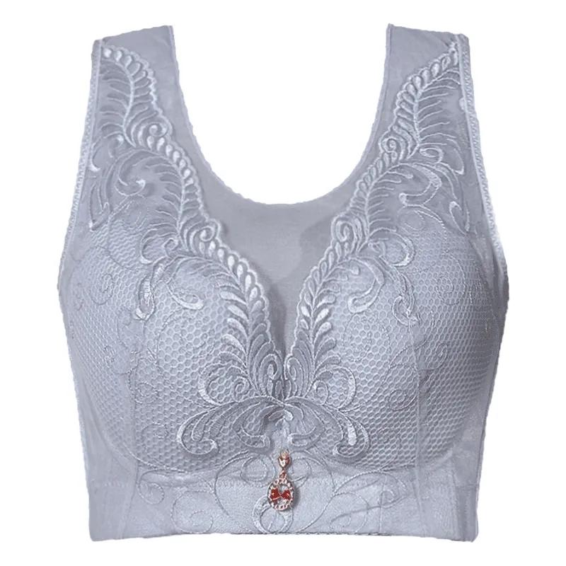 Сексуальные бюстгальтеры пуш-ап, женский бюстгальтер больших размеров 34-52, чашка CDE, тонкие собранные беспроводные бюстгальтеры, нижнее белье, бюстгальтер без косточек с вышивкой и цветочным принтом, женский