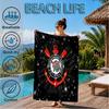 Sport Club Football Crest Printed Microfiber Beach Towel, Soft And Absorbent, Quick-Dry, Ideal for Summer Travel, Beach Essential, Swimming Pool