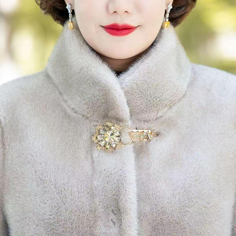 Новая осенне-зимняя шуба из норки с мехом и мехом в одной короткой шубе из норки для мам среднего и пожилого возраста