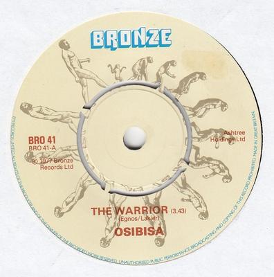 7-дюймовая пластинка OSIBISA - The Warrior BRO41 Бронзовая 1977 Великобритания Соул/Фанк Б/у